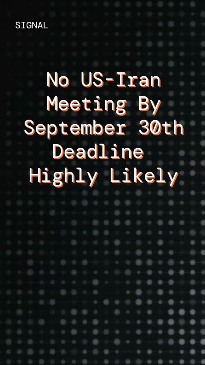 Thumbnail for the Quotient YouTube Short: What are the chances no senior U.S.-Iran meeting happens by Sept 30?.