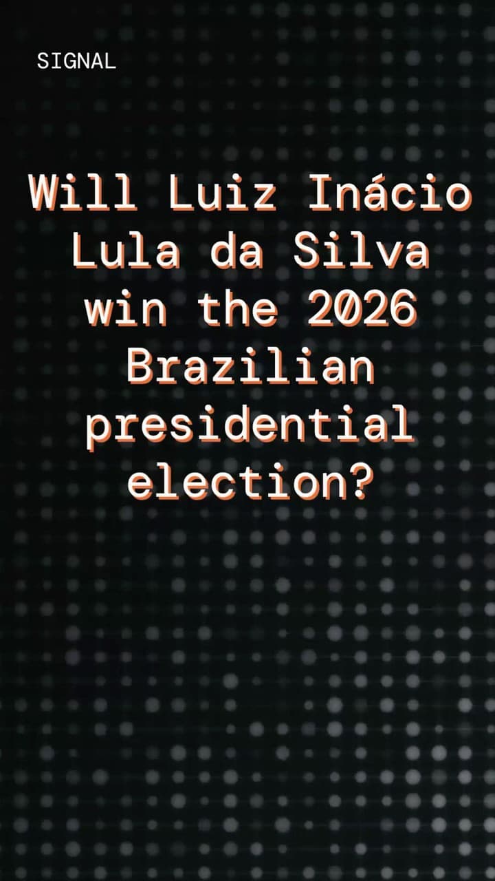 Thumbnail for the Quotient YouTube Short: Quotient Signal - Will Luiz Inácio Lula da Silva win the 2026 Brazilian presidential election?.
