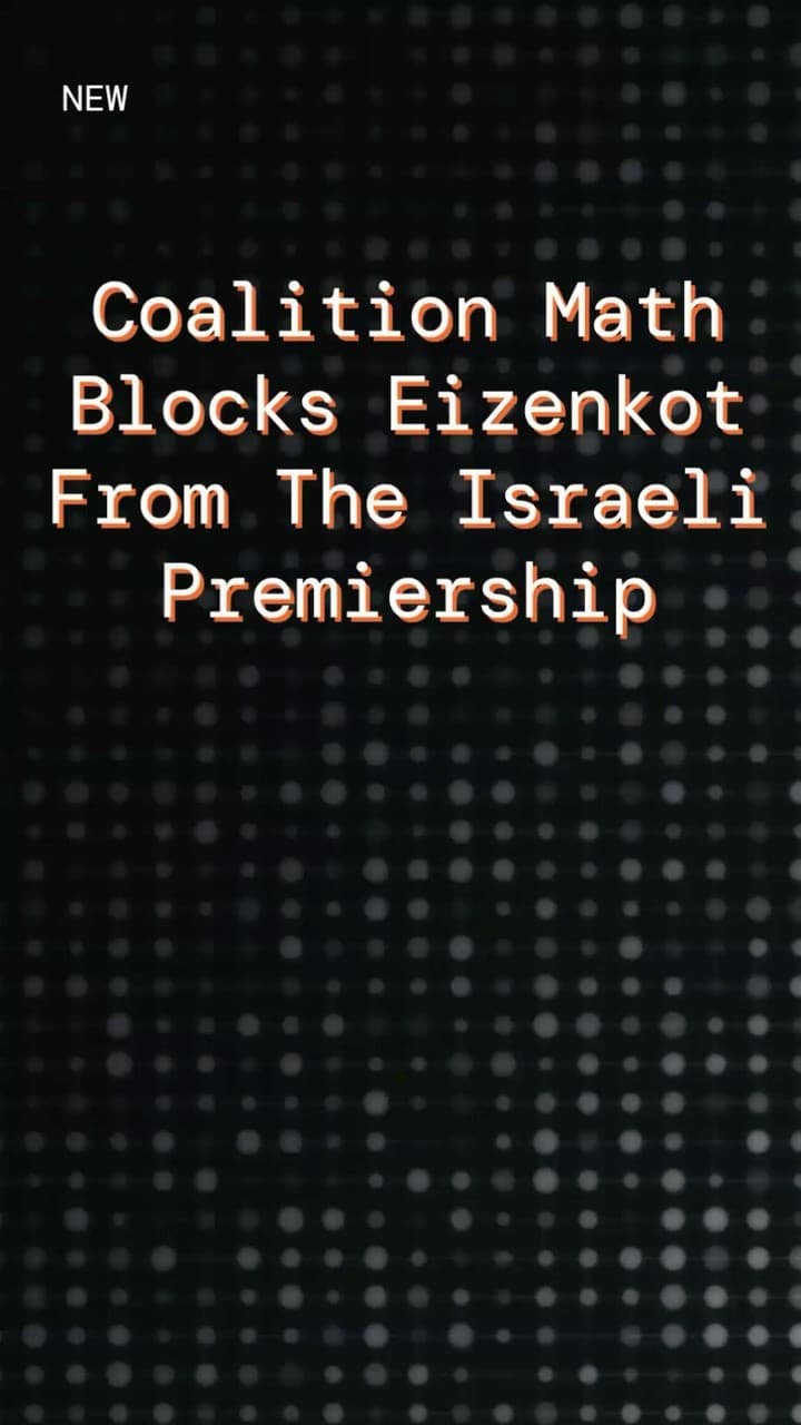 Thumbnail for the Quotient YouTube Short: Coalition Math Blocks Eizenkot From The Israeli Premiership.